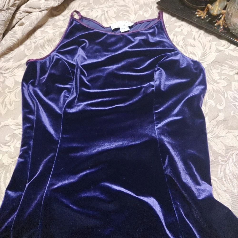 💜 Luxe Vtg 90's Jessica McClintock Gunne Sax Royal Purple Cocktail Dress - 9/10 - Picture 12 of 16